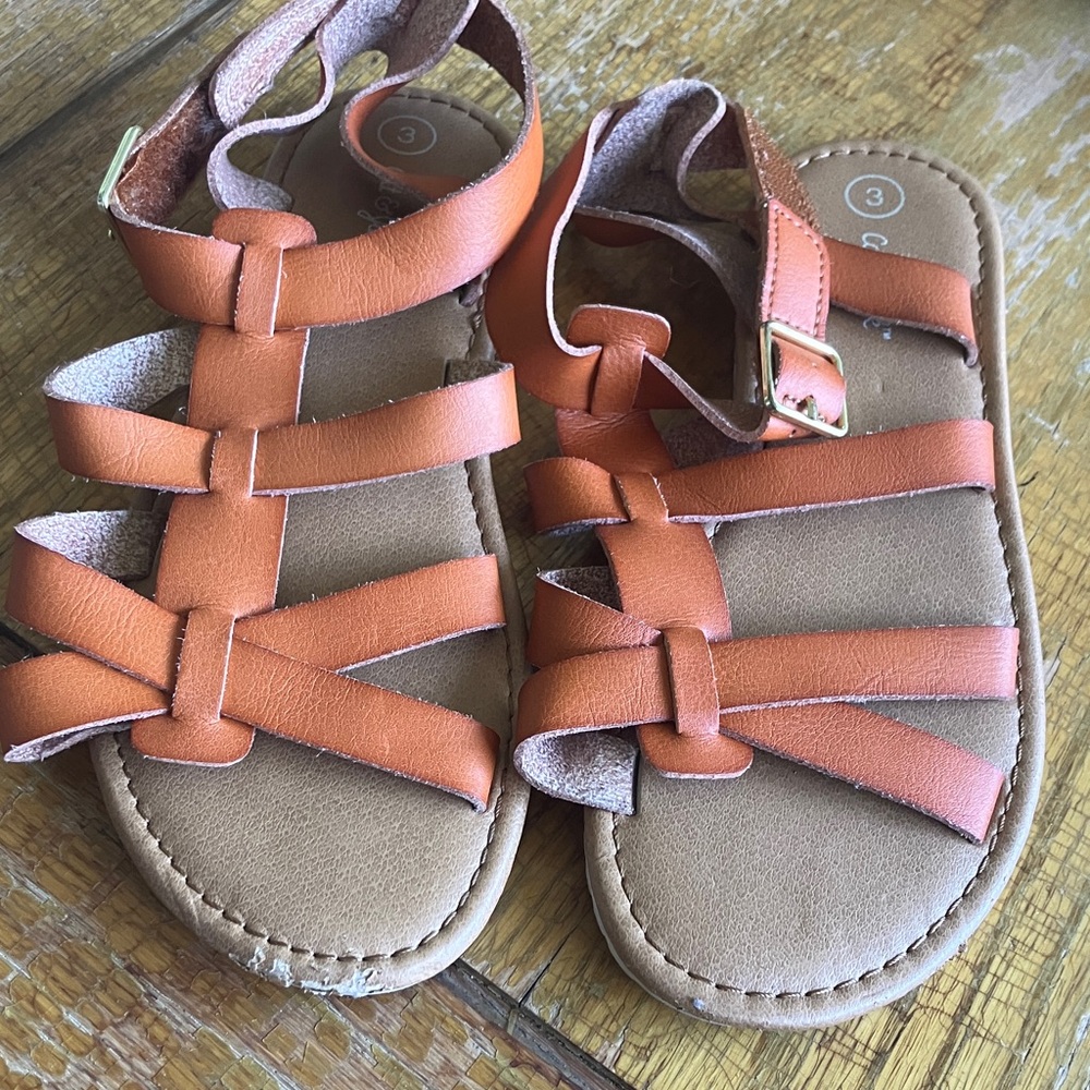 Cat & Jack Orange and Tan Kids Sandals